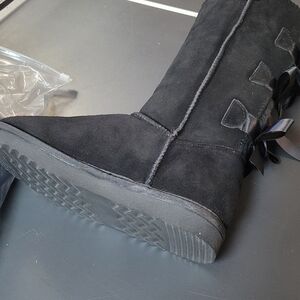 Elegant Black Women's Boots lace up